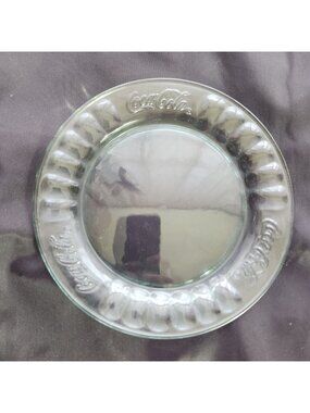 Vintage Discontinued Coca-Cola Embossed Glass Plate With Fluted Thumbprint Rim L